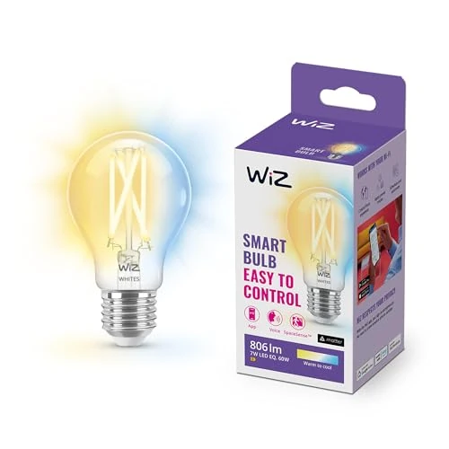 Offerta a tempo: WiZ Lampadina Smart WiFi, Luce Bianca da Calda a Fredda Dimmerabile, Filament, E27, 7W, Tecnologia SpaceSense, Controllo Vocale (Alexa, Apple HomeKit, Google Home) - 19% da 16.09 € a 12.98 €