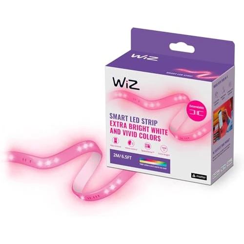 Offerta a tempo: WiZ Striscia LED WiFi, Luce Bianca o Colorata Dimmerabile, 2 M, 20W, Alimentatore Incluso, Tecnologia SpaceSense, Controllo Vocale (Alexa, Apple HomeKit, Google Home) - 36% da 38.76 € a 24.99 €