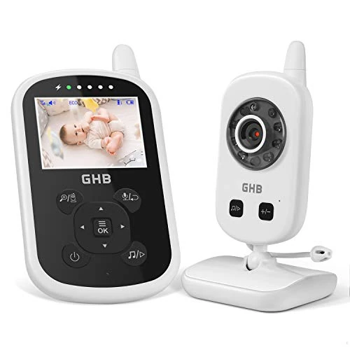 GHB Babyphone Caméra Bébé Moniteur 2,4 Inches LCD