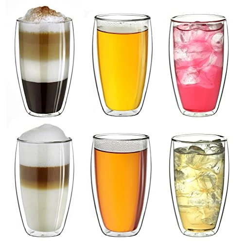 Oferta limitada: Creano Vaso térmico de doble pared 250ml DG-SH, también apto para manos pequeñas, vasos de doble pared para capuchino, café, té, café con leche Set 10: 6x 250ml Sh 6 piezas (paquete de 1) de 34.90 EUR a 29.65 EUR (ahorro 15%)