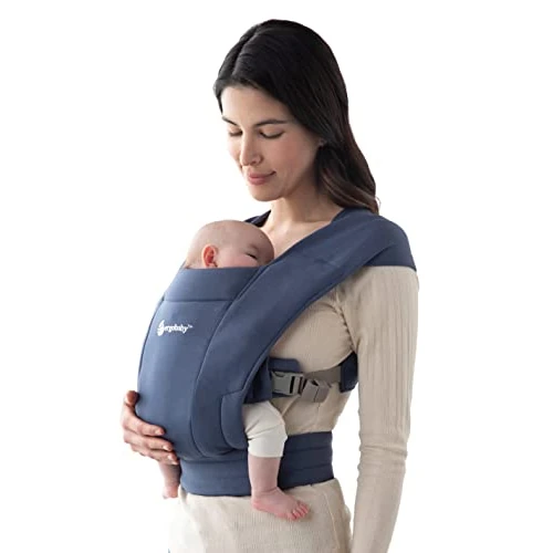 Ergobaby Embrace Baby Carrier for Newborns from Birth, Extra Soft & Ergonomic with Head Support, Soft Navy