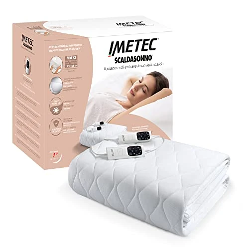 Tijdelijke aanbieding: Imetec Scaldasonno Adapto Maxi matrasoplegger voor tweepersoonsbed, 195 x 165 cm, snelle opwarming, constante en individuele temperatuur, anti-allergische stof, gewatteerd, dubbele controle, 6 temperaturen van 200.41 EUR naar 200.41 EUR (korting 0%)