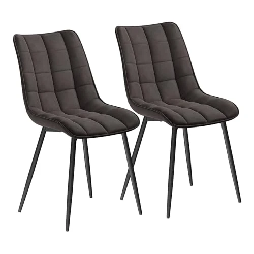 Offerta a tempo: WOLTU Sedie da Pranzo con Schienale senza Braccioli Sgabello in Tessuto per Cucina Grigio Scuro - 40% da 109.99 € a 66.49 €