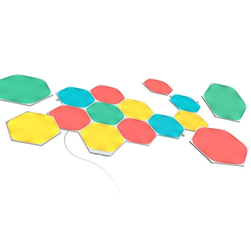 Offerta a tempo: Nanoleaf Shapes Hexagon Starter Kit, 15 Smart Light Panels LED RGBW - Modular Wi-Fi Colour Changing Wall Lights, Works with Alexa Google Assistant Apple Homekit, for Room Decor & Gaming - 19% da 240.48 € a 193.99 €