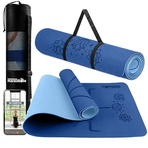 LA MENTE ES MARAVILLOSA - Yoga, Pilates or Other Sports Mat - Non-slip TPE Mat with Shoulder Strap