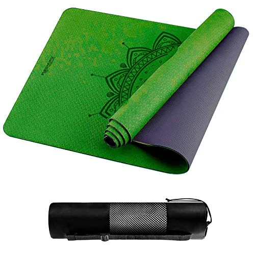 LA MENTE ES MARAVILLOSA - Tappetino per Yoga, Pilates o Altri Sport - Tappetino Antiscivolo in TPE con Tracolla (Vert)