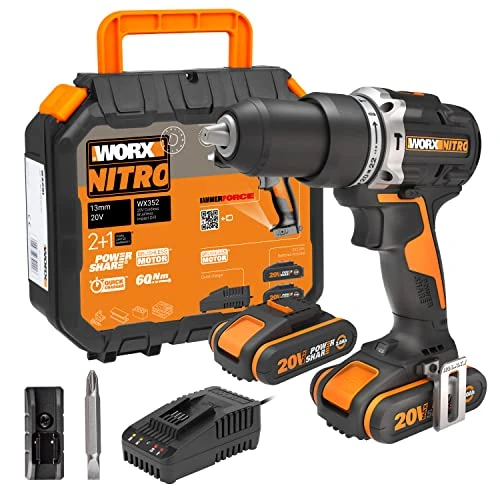 Limited-time offer: Worx WX352 20V 2.0Ah 2 Bat Brushless Hammer Drill from 194.55 £ to 194.55 £ (save 0.00%)