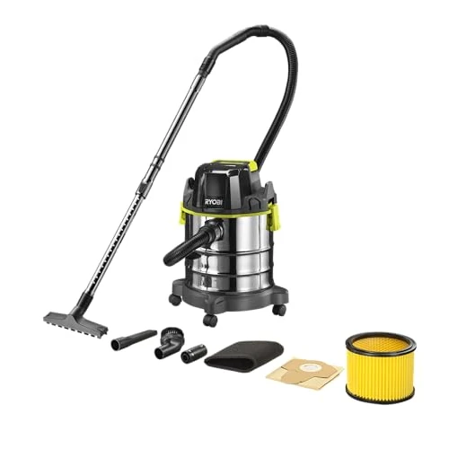 Oferta limitada: RYOBI - Aspiradora Agua y Polvo 18V ONE+ - Deposito de Acero Inoxidable 18L, 11,4Kpa, 1,4m3/min - Entragada con Manguera 1,8m, Tubo Extensible y Accesorios - Batería y Cargador no Incluidos - R18WDV-0 de 117.50 € a 117.50 € (ahorro 0.00%)