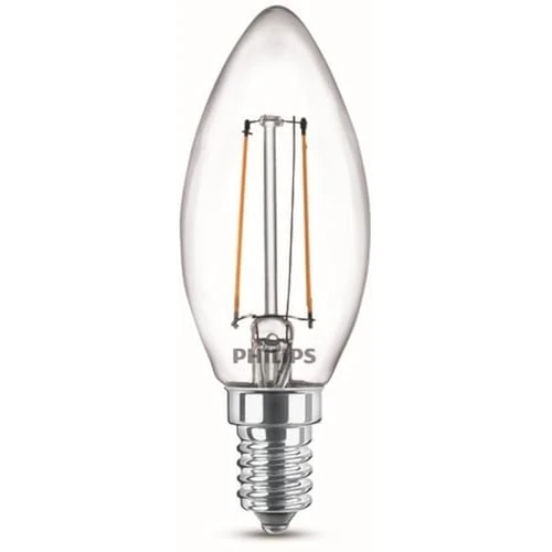 Offerta a tempo: Philips Lampadina LED Candela Filamento, 2 Pezzi, Equivalente a 25W, Attacco E14, Luce Bianca Calda, non Dimmerabile - 0.00% da 10.59 € a 10.59 €