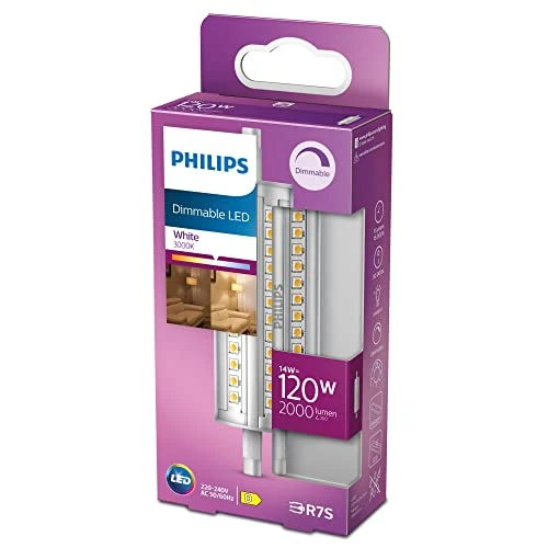 Tijdelijke aanbieding: Philips LED-lamp - Neutraal wit licht - 120 W - R7S - 118 mm - Energiezuinig - Dimbaar - Buisvormige steeklamp van 23.75 EUR naar 13.30 EUR (korting 44%)