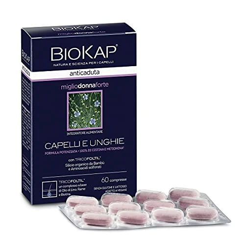 Offerta a tempo: BIOKAP Miglio Donna Forte, Integratore Alimentare Donna per Capelli e Unghie, con Ferro, Acido Folico, Vitamina B12, Compresse (1) - 24% da 29.50 € a 22.50 €