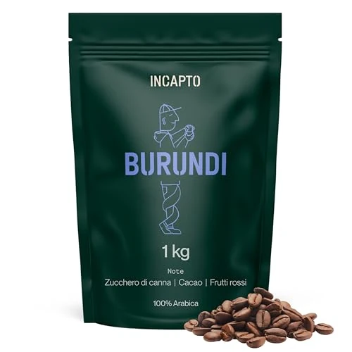 Incapto Natural Whole Bean Coffee - Speciality Coffee | Burundi Coffee Beans | 100% Arabica Coffee Beans | +80 SCA points | Natural and Artisanal Roast | Natural Coffee Beans | 1000 gr Package