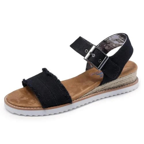 Oferta limitowana: Skechers Sandały damskie 113541, czarne płótno, 39 EU z 164.68 zł na 164.68 zł (oszczędź 0.00%)