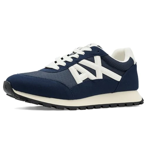 Oferta limitada: Armani Exchange Zapatillas Esenciales para Hombre, Drop, Detalles de Malla, Azul Marino + Off, Talla 39 EU de 100.95 € a 100.95 € (ahorro 0.00%)