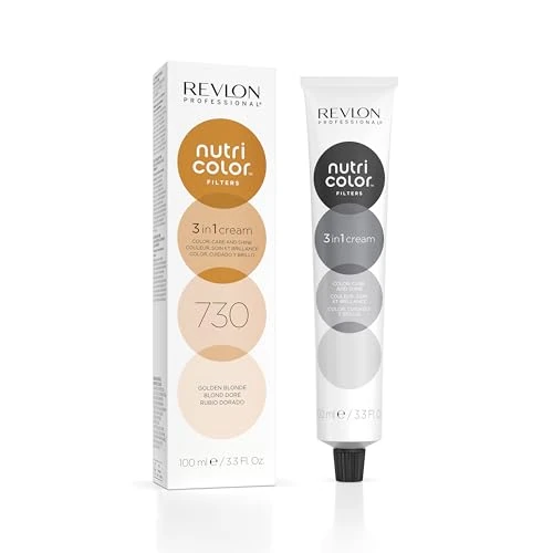 Oferta limitada: REVLON PROFESSIONAL Nutri Color Filters, Mascarilla de Coloración Temporal para el Pelo, Revive el Color del Cabello, Brillo y Coloración Intensa, Tinte Pelo Mujer Tono 730 Rubio Dorado, 240ml de 10.89 € a 10.89 € (ahorro 0.00%)