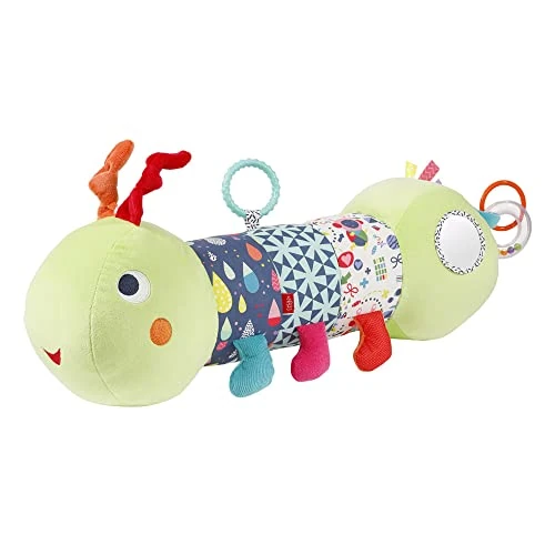 Fehn COLOR Friends 055436 - Rodillo de gateo con diseño de oruga, ayuda para el gateo en un divertido diseño de animales marinos con funciones de juego para bebés y niños pequeños a partir de 0 meses
