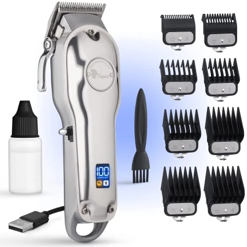Fagaci Professional Hair Clippers Men Cordless with Extremely Fine Cutting, Powerful Motor Mens Hair Clippers, Long Battery Barber Clipper, Haircut Machine Set, Barbershop Quality Electric Barber Kit