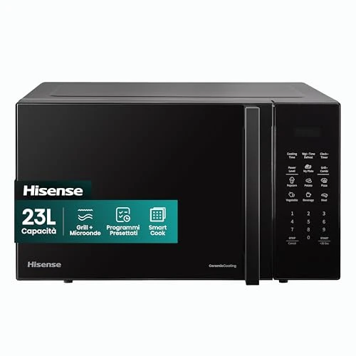 Limitiertes Angebot: Hisense Elektronische Mikrowelle, Fassungsvermögen 23 l, Leistung 800 W, Grillleistung 1000 W, LED-Display mit Touch-Steuerung, Schwarz von 122.22 EUR auf 122.22 EUR (Spare 0%)