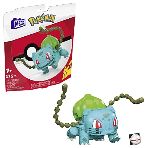 Limited-time offer: MEGA Pokémon Building Toys Set Build & Show Bulbasaur with 175 Pieces, Articulated and Poseable, 4 Inches Tall, for Kids, GVK83 from 22.99 GBP to 19.33 GBP (save 16%)