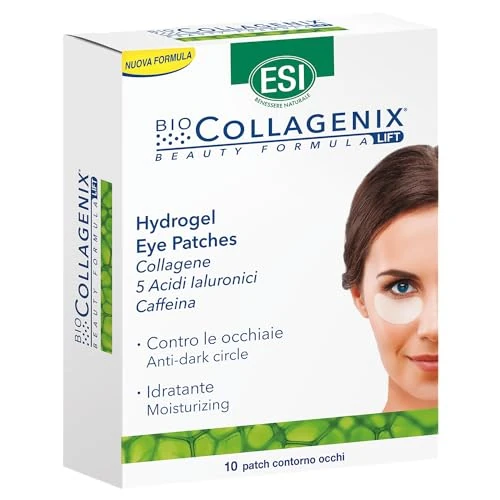 Offerta a tempo: ESI, Biocollagenix Hydrogel Eye Patches, 10 Patch Occhi con Collagene, Caffeina e Acido Ialuronico per Ridurre le Occhiaie, Offre una Pelle Elastica e un Contorno Occhi Luminoso, Formula Idratante - 38% da 14.00 € a 8.63 €