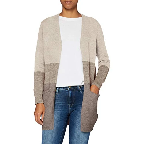 Oferta limitada: Only Mujer Long Knitted Cardigan Cárdigan,Multicolor (Sand Stripes/W. Beige/Woodsmoke),S de 36.99 EUR a 24.50 EUR (ahorro 34%)