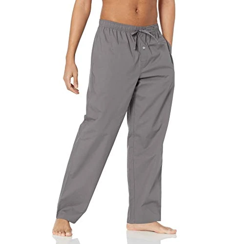 Amazon Essentials Men's Geweven pyjamabroek met rechte pasvorm, Grijs, XXL
