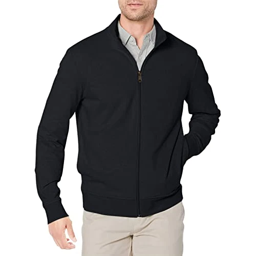 Oferta limitada: Amazon Essentials Sudadera Ligera de Felpa con Cremallera Completa y Cuello Perkins Hombre, Negro, M de 24.70 EUR a 19.86 EUR (ahorro 20%)