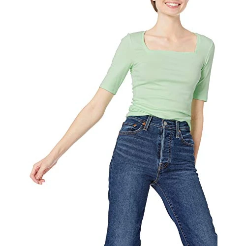 Limited offer: Amazon Essentials Women's Slim-Fit Half Sleeve Square Neck T-Shirt from 7.83 EUR to 5.40 EUR (save 31%)