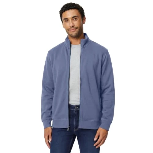 Limited-time offer: Amazon Essentials Men's Full Zip Mock Neck French Terry Sweatshirt, Lightweight, Indigo, X-Small from $24.20 to $24.20 (save 0.00%)