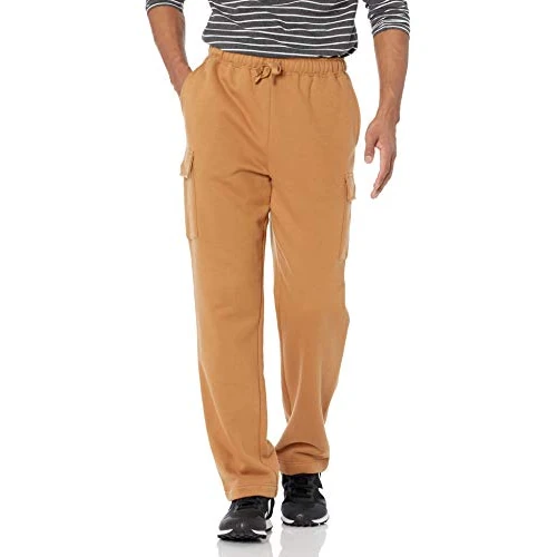 Offerta a tempo: Amazon Essentials Pantaloni da Jogging Cargo da Uomo, in Pile, Marrone Chiaro, XXL - 40% da 29.40 € a 17.69 €