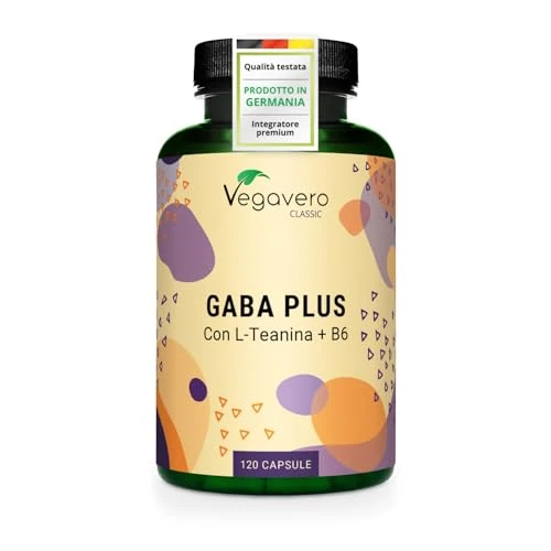 Offerta a tempo: GABA 1000 mg | con L-Teanina e Vitamina B6 | Prodotto e Testato in Germania | per Stress e Ansia | Integratore per Rilassamento Fisico e Mentale | Vegavero - 10% da 19.99 € a 17.90 €