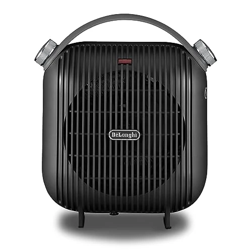 Offerta a tempo: De'Longhi HFS30C24.DG Termoventilatore da tavolo, 2 livelli di potenza, ventilazione estiva, protezione antigoccia, maniglia, sistema anti-ribaltamento, luce, protezione antigelo, leggero, Nero - 56% da 64.99 € a 28.84 €