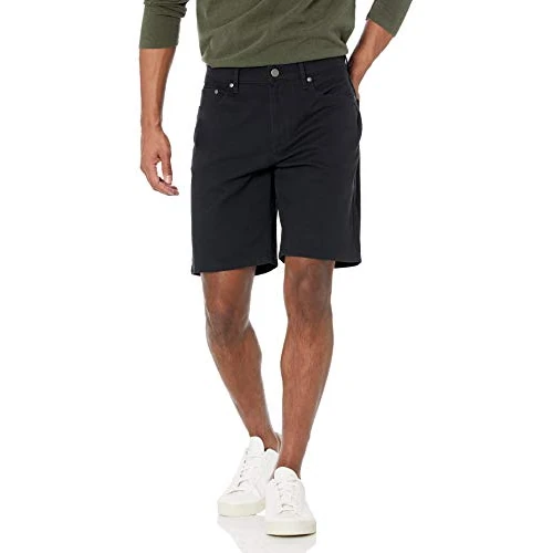 Offerta a tempo: Amazon Essentials Pantaloncini Elasticizzati con 5 Tasche Vestibilità Aderente, Interno Gamba 22,9cm Uomo , Nero, 42W - 0.00% da 18.60 € a 18.60 €