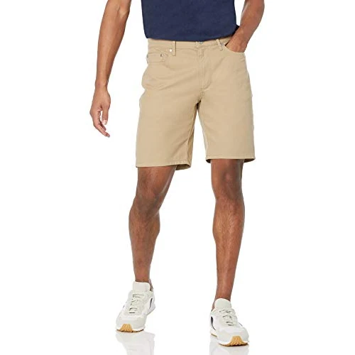 Oferta limitada: Amazon Essentials Shorts de Algodón Elástico con Entrepierna de 23cm Hombre, Marrón Caqui, 40W de 22.30 € a 17.50 € (ahorro 22%)