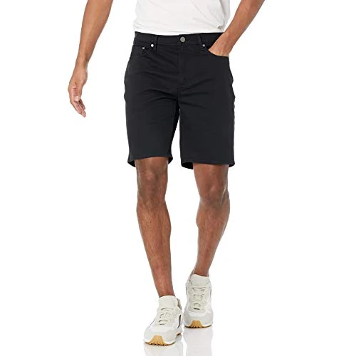 Amazon Essentials Men's Slim Fit 9“(23cm) Stretch 5-Pocket Jean Shorts, Black, 30W