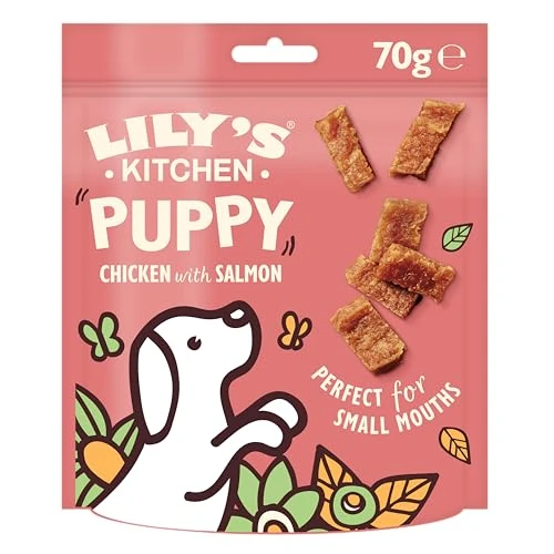 Limited-time offer: Lily’s Kitchen Made with Natural Ingredients Puppy Dog Treats Packet Chicken Nibbles with Salmon Grain-Free Recipes 8 x 70g from 24.49 £ to 24.49 £ (save 0.00%)