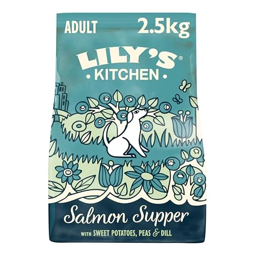 Offerta a tempo: Lily's Kitchen Preparato con ingredienti naturali Cibo secco per cani adulti Nutrizione bilanciata Salmone Sacco da 2.5kg - 23% da 29.60 € a 22.87 €