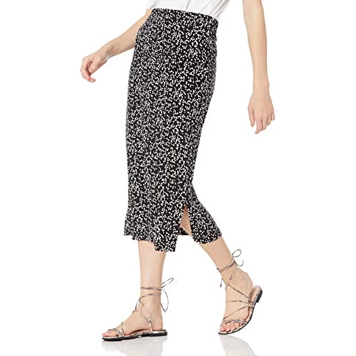 Offerta a tempo: Amazon Essentials Gonna Media in Maglia con Elastico in Vita (Taglie Forti Disponibili) Donna, Nero Bianco Animali Astratti, XS - 0.00% da 22.20 € a 22.20 €
