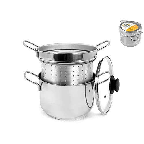 ROYAL NORFOLK - Cocedor de pasta de acero inoxidable con tapa, 20 cm