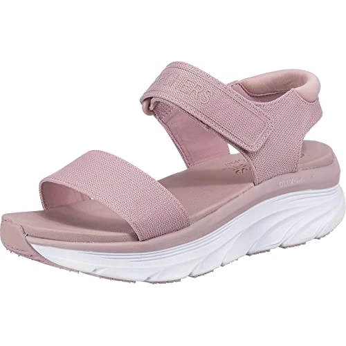 Skechers Women's D'LUX Walker New Block Sport Sandal, Blush Mesh, 5 UK