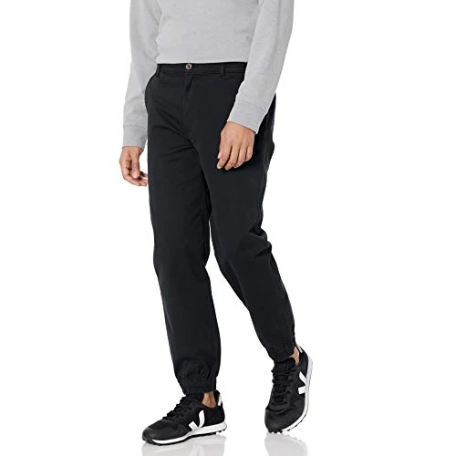 Offerta a tempo: Amazon Essentials Pantaloni da Jogging Chino da Uomo, Taglio Dritto, Nero, L - 0.00% da 22.60 € a 22.60 €