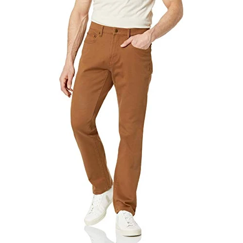 Limited-time offer: Amazon Essentials Men's Athletic-Fit Stretch Jeans - Discontinued Colours, Dark Khaki Brown, 42W / 28L from 12.60 GBP to 12.60 GBP (save 0%)