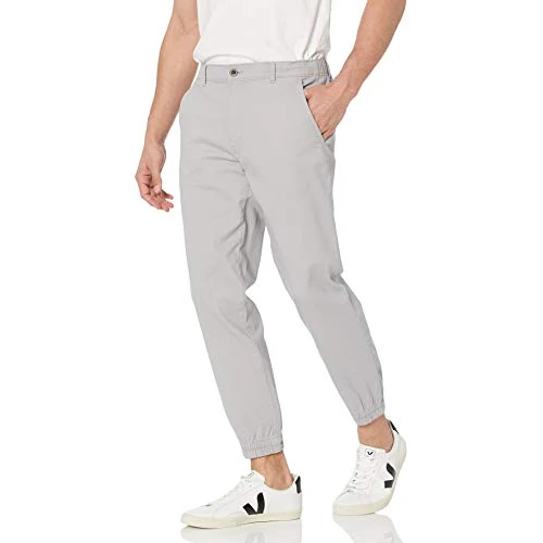 Offerta a tempo: Amazon Essentials Pantaloni da Jogging Chino da Uomo, Taglio Dritto, Grigio Chiaro, L - 0.00% da 29.18 € a 29.18 €