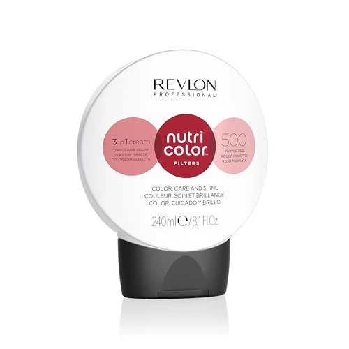 REVLON PROFESSIONAL NUTRI COLOR FILTERS, Bright Semi-Permanent Direct Hair Dye, 500 Purple Red, 240 ml