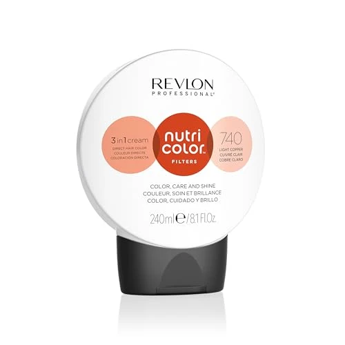 Revlon Professional Nutri Color Filters, Maschera Per Capelli Colorante 3 In 1, Colore, Trattamento E Luminosità Intensi (240ml), 740 Rame Chiaro