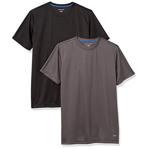 Zeitlich begrenztes Angebot: Amazon Essentials Herren Active Performance Tech T-Shirt (erhältlich in Big & Tall), 2er-Pack, Dunkelgrau/Schwarz, Small von 8.28 € auf 7.04 € (15% Rabatt)