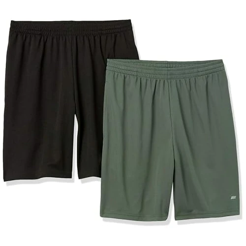 Beperkte aanbieding: Amazon Essentials Men's Performance Tech korte broek met losse pasvorm (verkrijgbaar in grote en lange maten), Pack of 2, Olijfgroen/Zwart, XL van 29.99 EUR naar 29.99 EUR (besparing 0%)