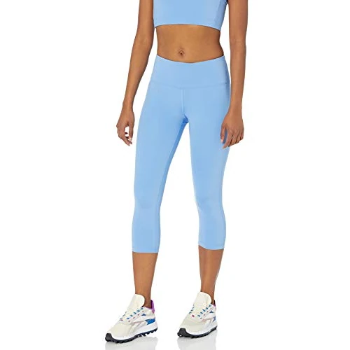 Amazon Essentials Damskie legginsy Capri Active Sculpt ze średnim stanem, niebieski (French Blue), S