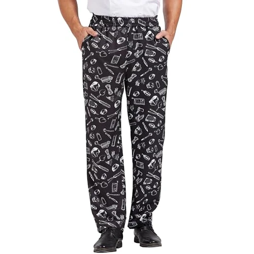 Offre limitée : Nanxson Pantalon de Chef Bouffant Hommes, Pantalon de Travail imprimé de 27.98 € à 27.98 € (0.00% de remise)