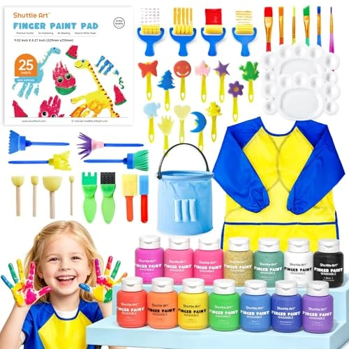 Oferta limitada: Shuttle Art 53 PCS Kit Pintura de Dedos para Niños 14 Colores Pintura Dedos de 32.99 € a 32.99 € (ahorro 0.00%)